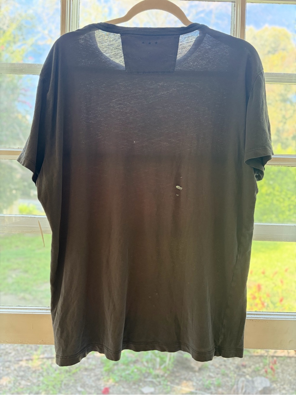 John Varvatos Paper ThinCharcoal Gray Skeleton Graphic Tee with Red Heart Accent - Picture 9 of 9